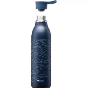 Aladdin Cityloop Thermavac 600ml Stainless Steel Water Bottle - Deep Navy Wave Print