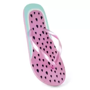 Sand Rocks Womens/Ladies Watermelon Flip Flops (UK 7-8) (Pink)