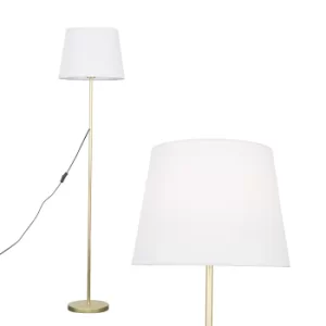 Charlie Gold Floor Lamp with White Aspen Shade
