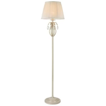 Maytoni Lighting - Brionia Floor Lamp Beige with Pleated Satin Lampshade, 1 Light, E14