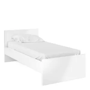 Naia Single Bed Frame, High Gloss White