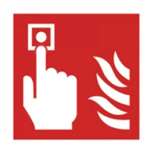 Blick Safety Sign Fire Alarm 100x100mm Self-Adhesive Pack of 5 KF68BS