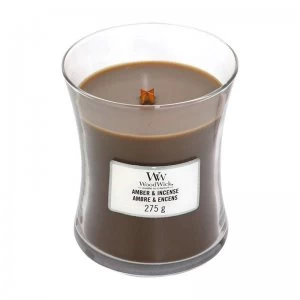 Woodwick Amber and Incense Medium Jar Candle 275g