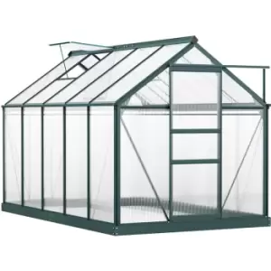6x10ft Walk-In Polycarbonate Greenhouse Plant Grow Galvanized Aluminium - Outsunny