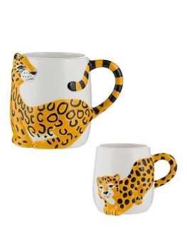 Price & Kensington Parent & Child Set Of 2 Cheetah Mugs