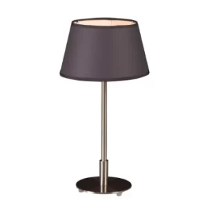 Geilo Table Lamp With Round Tapered Shade Satin Nickel