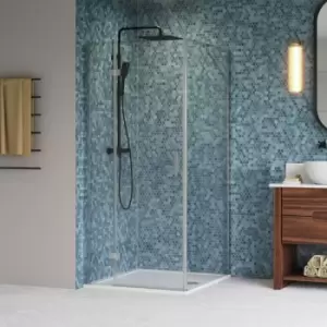 Aquarius 6 Hinged Door Shower Enclosure 900mm x 900mm with Shower Tray - 6mm Glass - Aqualux