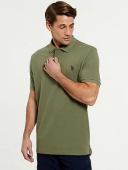U.S. Polo Assn. Core Pique Regular Fit Polo Shirt - Green Size M Men