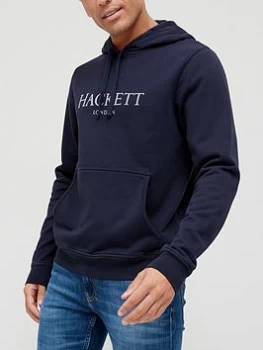 Hackett Logo Overhead Hoodie - Navy, Size S, Men