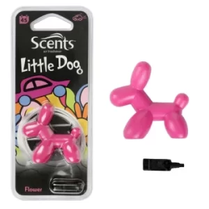 Little Dog Pink Flower Scented Car Air Freshener (Case of 6)