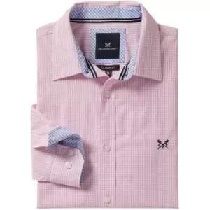 Crew Clothing Mens Classic Micro Gingham Shirt Classic Pink Small