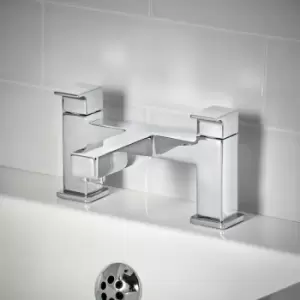 Hansgrohe Vernis Shape Bathroom Bath Mixer Tap Twin Lever Modern Square Chrome - Silver