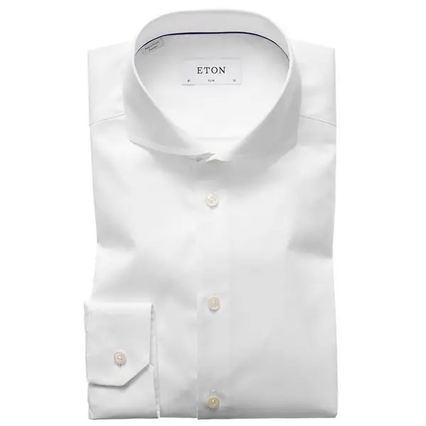 ETON Classic Fit Twill Shirt - White S