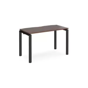 Bench Desk Single Person Starter Rectangular Desk 1200mm Walnut Tops With Black Frames 600mm Depth Adapt