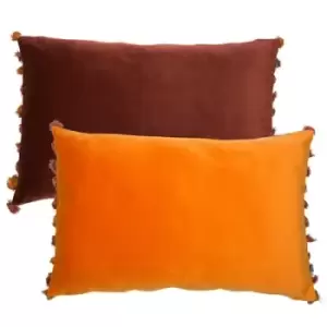 Malini Nappa Double Sided Cushion in Orange