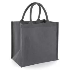 Westford Mill Midi Jute Tote Bag (One Size) (Light Graphite/Graphite)