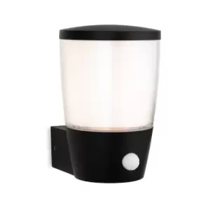 Forbes Wall Light with PIR Black with White Duplex Polycarbonate Diffuser IP44
