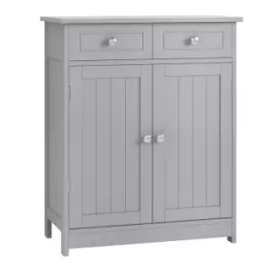 Kleankin 75X60Cm Freestanding Bathroom Storage Cabinet Unit With 2 Drawers Grey