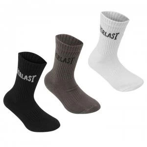 Everlast 3 Pack Crew Socks - Blk/Gry/Whi