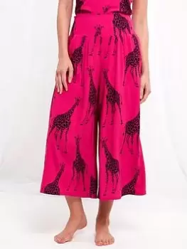 Joe Browns Boutique Giraffe Wide Leg Trouser -pink, Pink, Size 16, Women