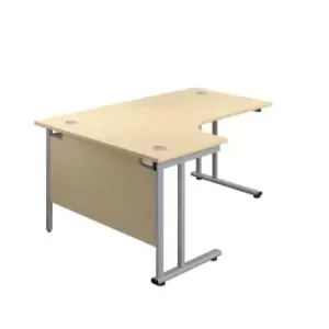 1800 X 1200 Twin Upright Left Hand Radial Desk Maple-Silver