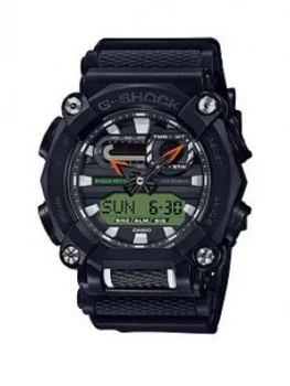 Casio Casio G-Shock Super Illuminator 200M Water Resistant Black Dial Black Silicone Strap Mens Watch With Extra Hi-Vis Strap