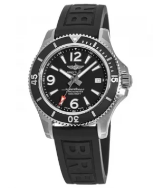 Breitling Superocean 42 Black Dial Black Rubber Strap Mens Watch A17366021B1S1 A17366021B1S1
