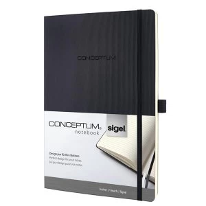 Sigel CONCEPTUM Black Softcover Lined A4 Notebook