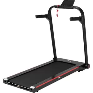 Homcom - Electric Folding Treadmill w/ Wheels, Safety Button and LED Monitor - Black