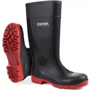 Centek Unisex FS338 Compactor Waterproof Safety Wellington Boots (11 UK) (Black/Red) - Black/Red