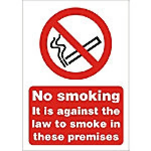 Prohibition Sign No Smoking Plastic 14.8 x 21 cm