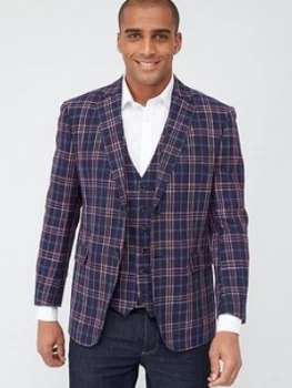 Skopes Tailored Perin Jacket - Navy/Red Check