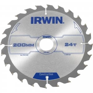 Irwin ATB Construction Circular Saw Blade 200mm 24T 30mm