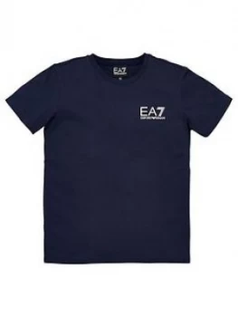 Emporio Armani EA7 Short Sleeve Logo T-Shirt Navy Size 6 Years Boys
