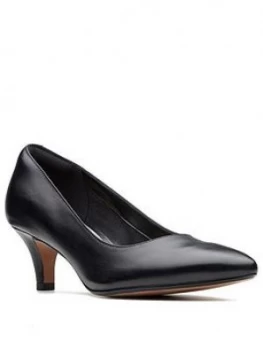 Clarks Linvale Jerica Wide Fit Mid Heel Court Shoes - Black, Size 8, Women