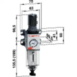 Norgren B92G-NNK-QT1-RMG Compressed air filter/regulator Compressed air Max. operating pressure 12 bar
