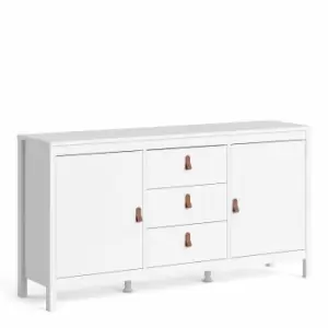 Barcelona 2 Door Sideboard with 3 Drawers, white