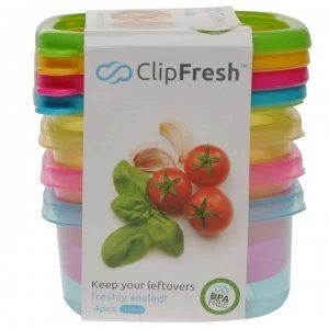 Clip Fresh 4 Pack Food Containers - No Colour