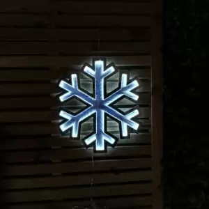 40cm LED Infinity Christmas Light Hanging Snowflake Decoration in Bright White