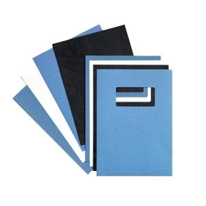 GBC Leatherboard A4 250gm2 Window Binding Covers Blue 2 x Pack of 25