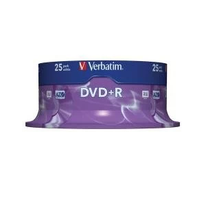 Verbatim DVDR 4.7GB 16x Matt Silver Spindle 25 Pack 43500 1