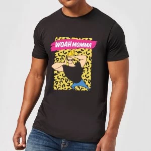 Johnny Bravo Woah Momma Mens T-Shirt - Black - 5XL