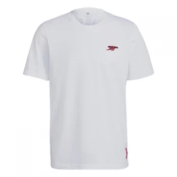 adidas Arsenal Graphic T-Shirt Mens - White