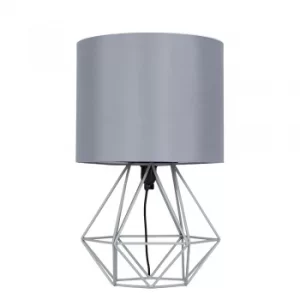 Angus Geometric Grey Table Lamp with Grey Shade