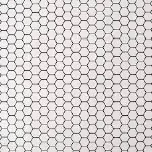 Contour Antibac Hexagon Lattice White Wallpaper Paper