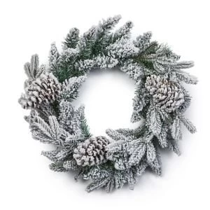 60cm Lucia Flocked Christmas wreath
