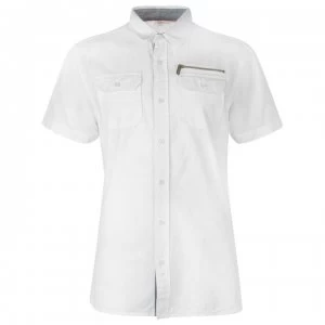 Lee Cooper Short Sleeve Zip Shirt Mens - White
