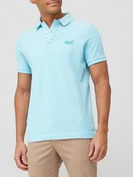Superdry Classic Pique Short Sleeve Polo Shirt - Spearmint, Size XL, Men