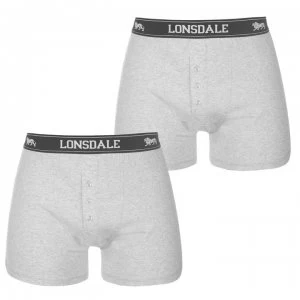 Lonsdale 2 Pack Boxers Mens - Grey