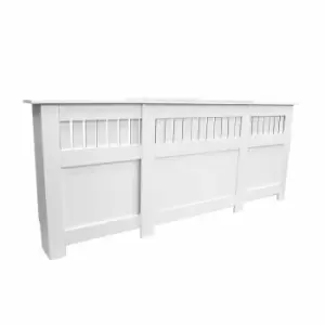 At Home Comforts Panel Painted White Radiator Cover Adjustable